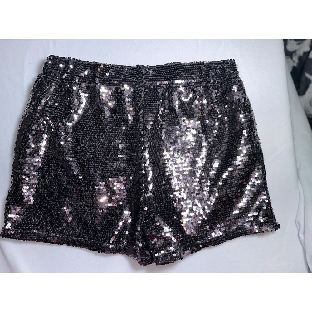 Sincerely Jules Black Sequin High Waisted Shorts Size Large L Party Festival